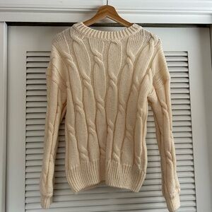 SHEIN Cozy Cream Cable Knit Sweater